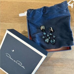 Oscar de la Renta blue crystal earrings